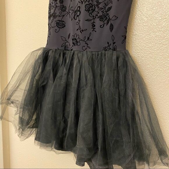 WEISSMAN Balera Dance Costume black tutu skirt flocked mesh dress D9329 child LC - Picture 4 of 15